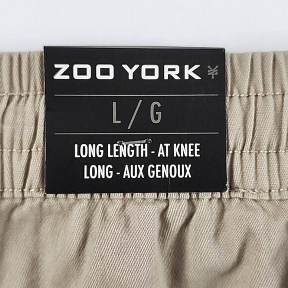 NWT Zoo York Men's Long Knee Length Cotton Stretch Sand Beige Shorts Size L - Picture 5 of 13
